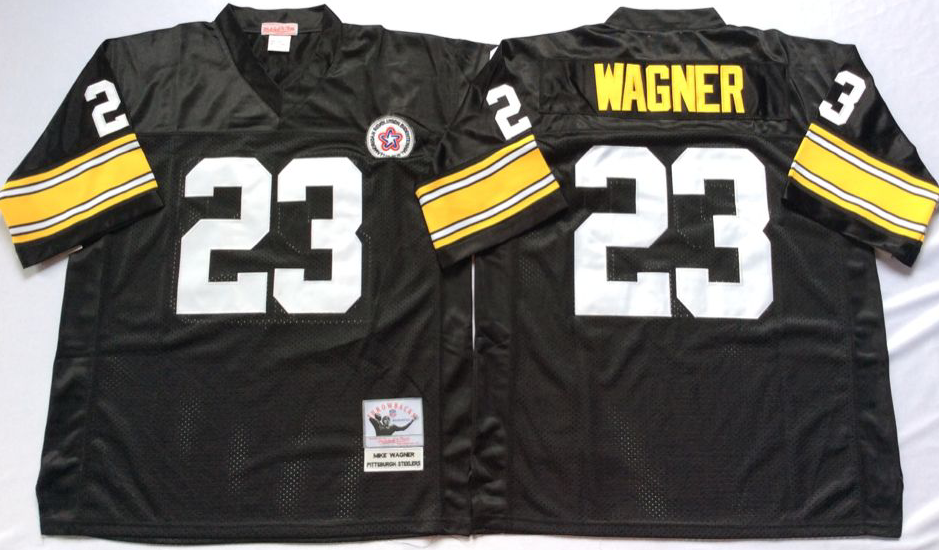 Men NFL Pittsburgh Steelers 23 Wagner black Mitchell Ness jerseys